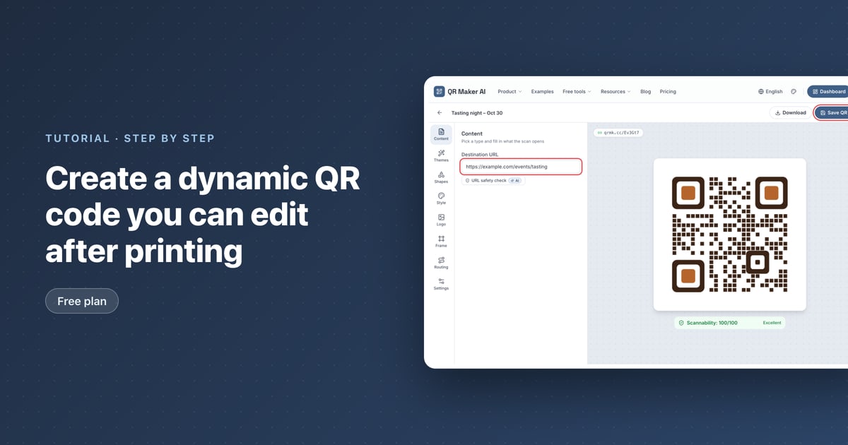 How to Create a Dynamic QR Code You Can Edit After Printing